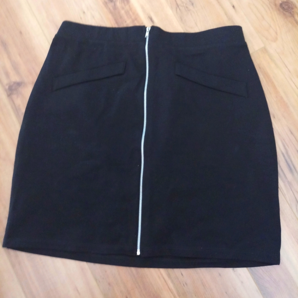 Black zipper skirt from Rachel